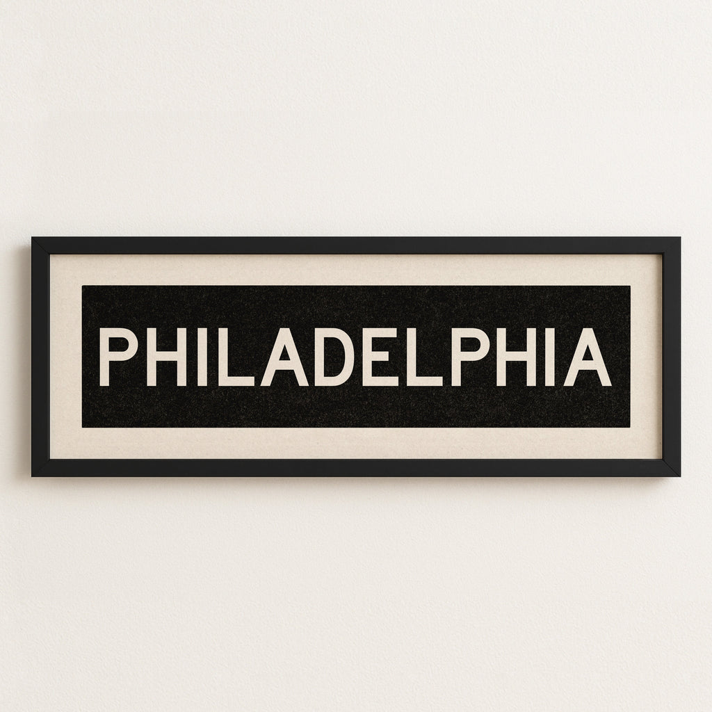 Framed Philadelphia Pennsylvania Bus Scroll