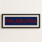 Framed Philadelphia Blue and Red Bus Scroll