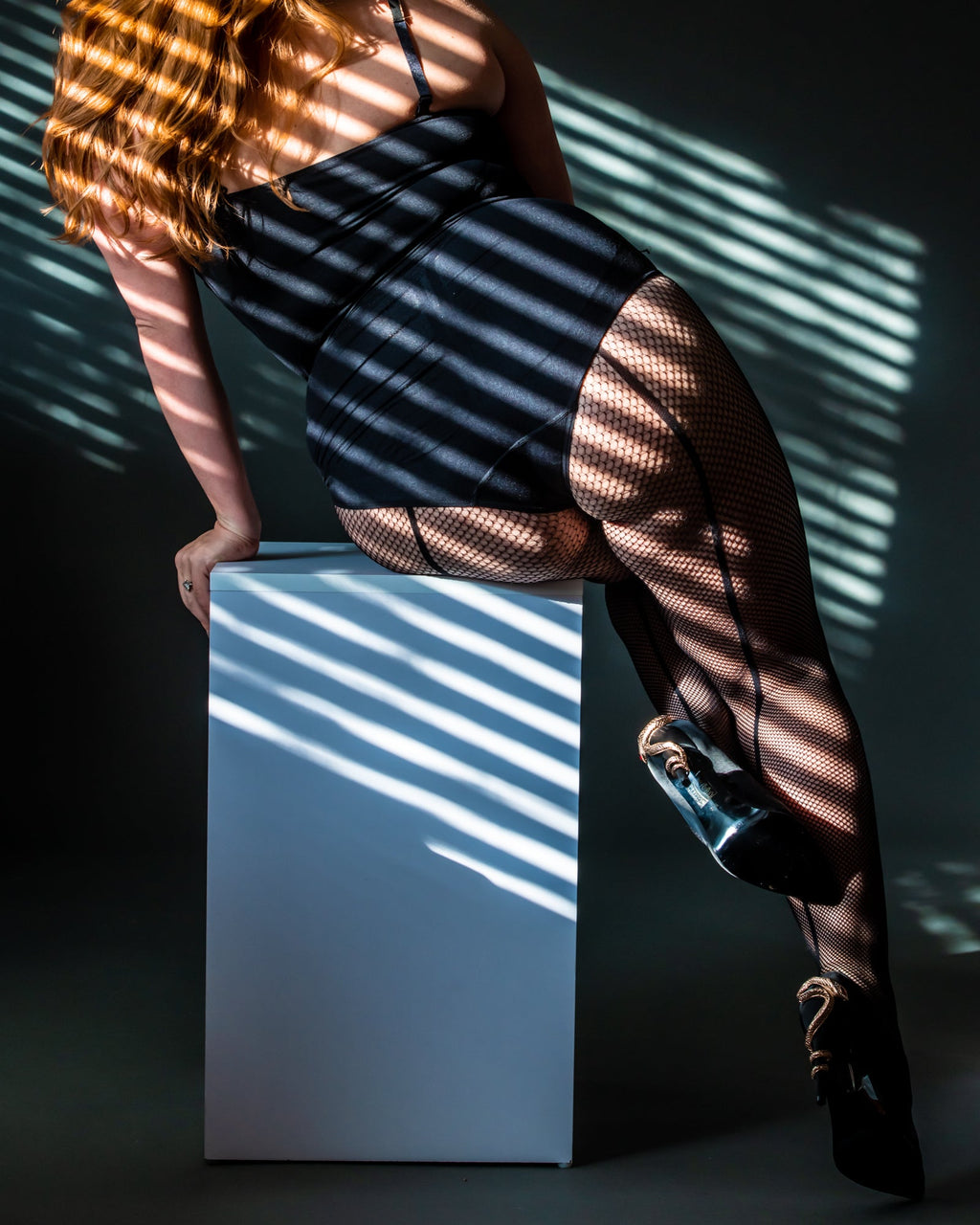 Black Fishnet Tights Back Seam. Petite to Plus Size