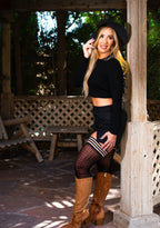 Meaghan: Hounsdtooth Semi-Sheer. Petite to Plus Size Thigh-Highs