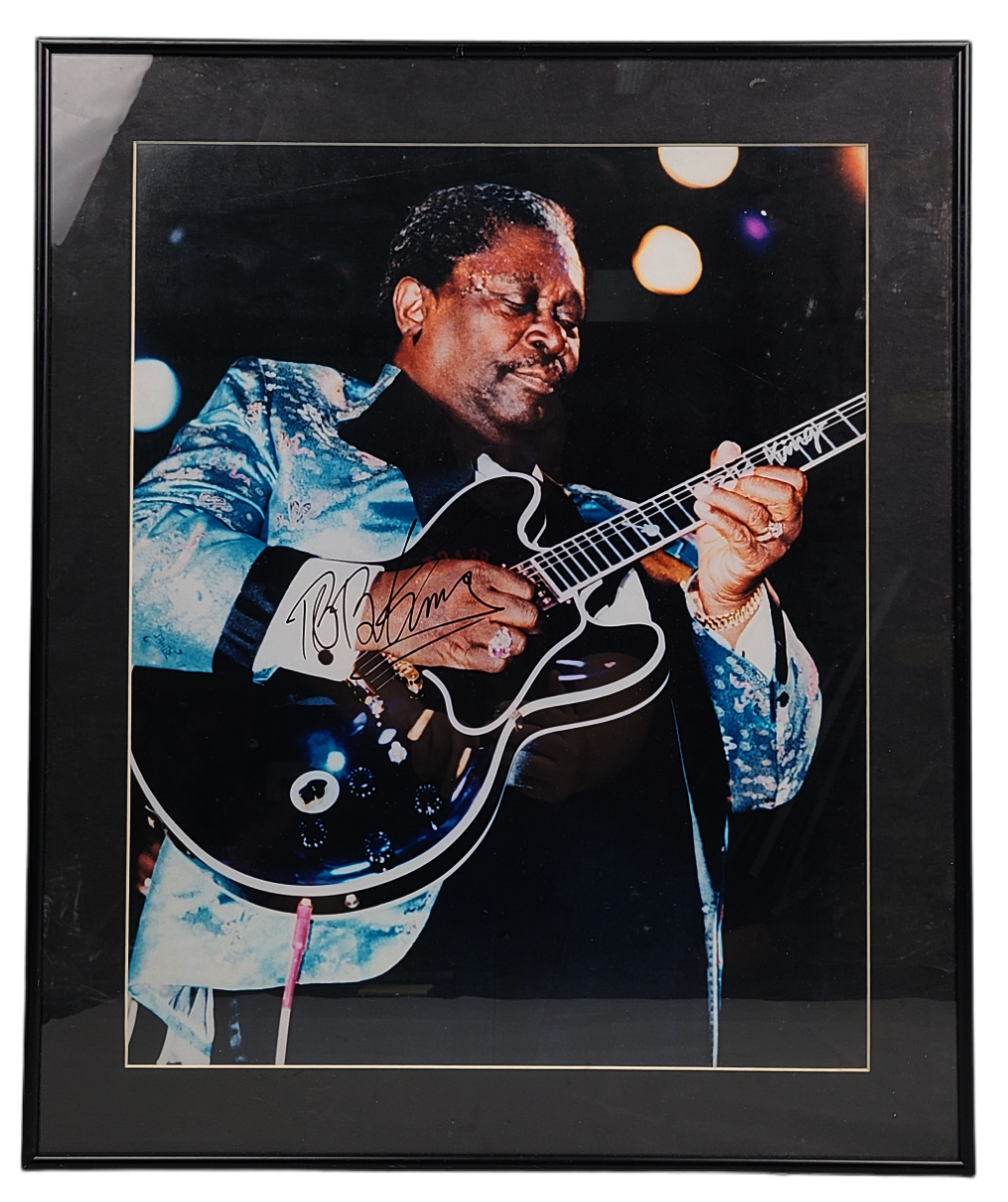B.B. King Signed Framed Photo Custom Display AFTAL UACC RD PSA Precert