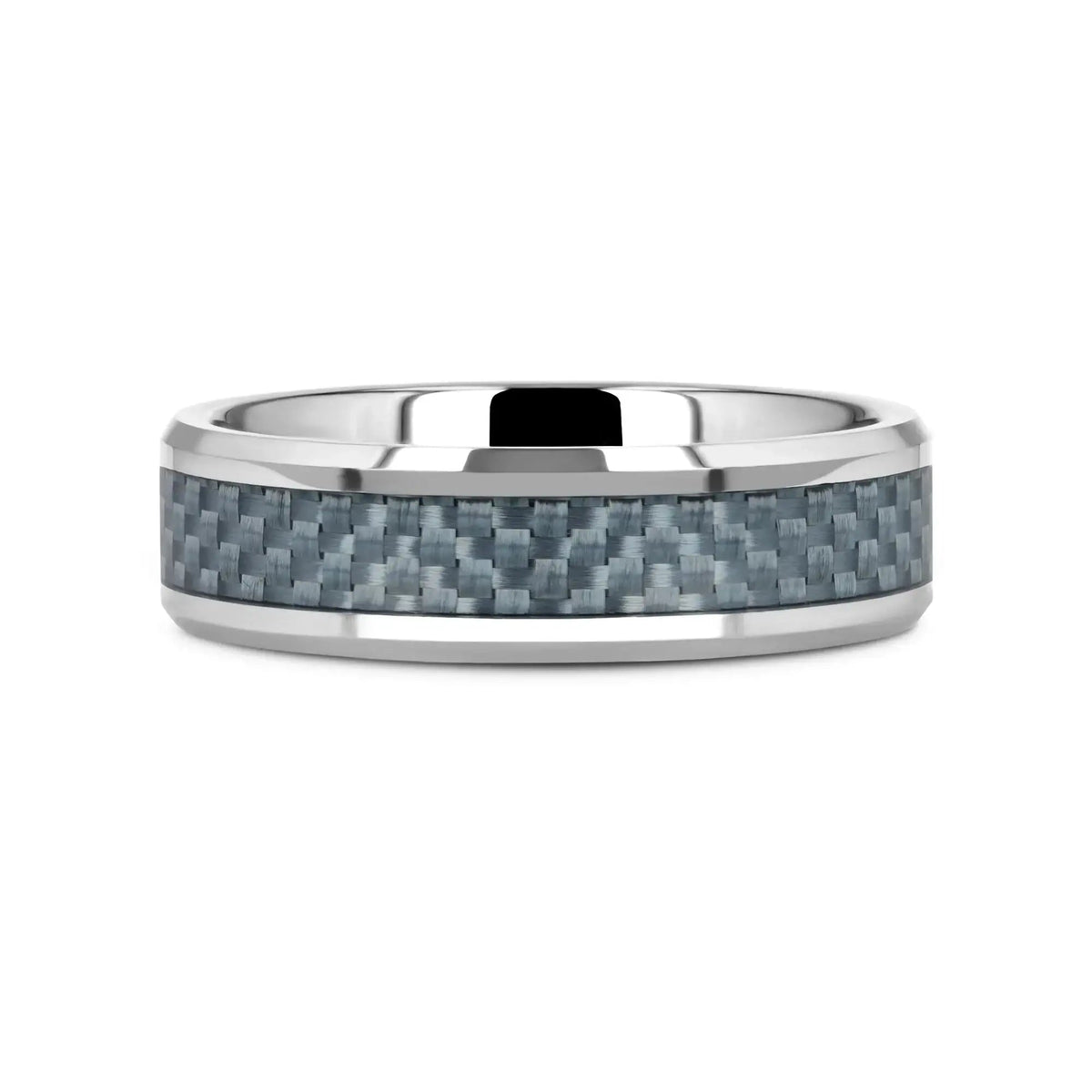AUGUSTUS Blue Carbon Fiber Inlay Tungsten Carbide Band - 4mm - 10mm