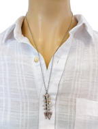 Vintage Fish Bone Necklace Silver Skeleton Pendant Quirky Jewelry