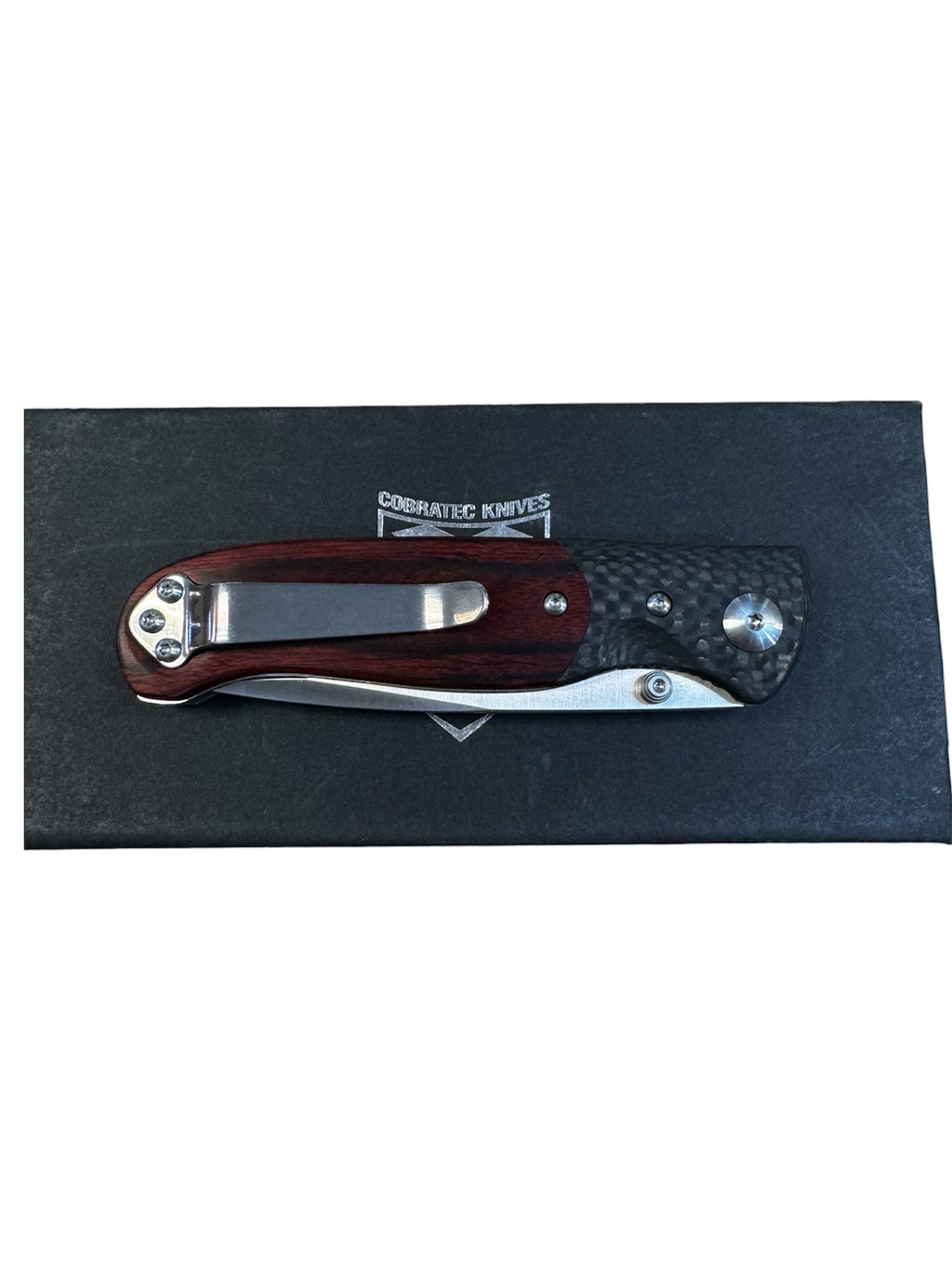 CobraTec - "Baron" - D2 Steel - Carbon Fiber and Wood Handle - Liner Lock