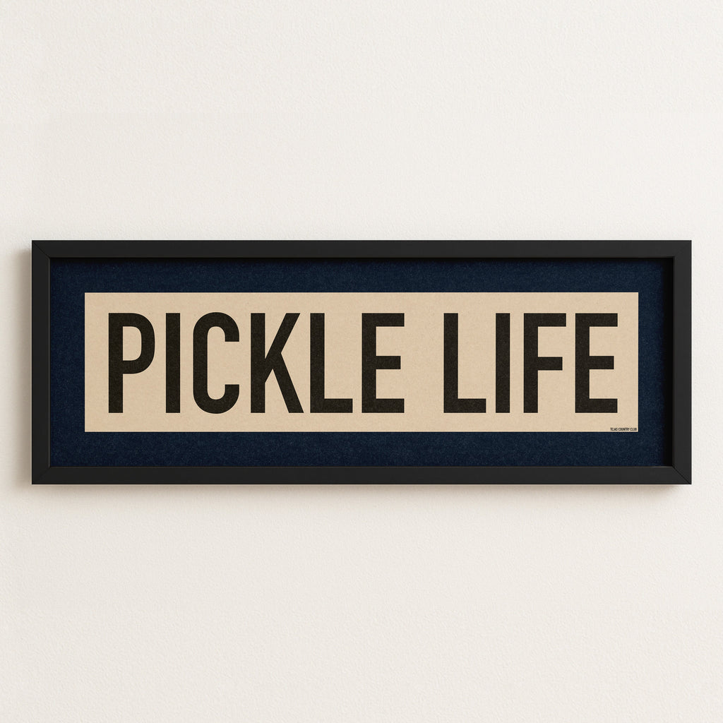 Framed Pickle Life Pickleball Art Scroll Sign