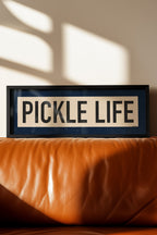 Framed Pickle Life Pickleball Art Scroll Sign