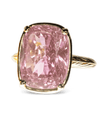 Sterling Silver Elongated Cushion Pink Sapphire CZ Cocktail Ring