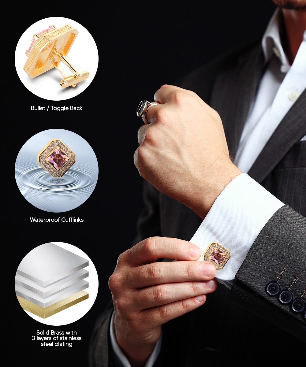 Large Square Crystal Diamond Cufflinks CL71XX