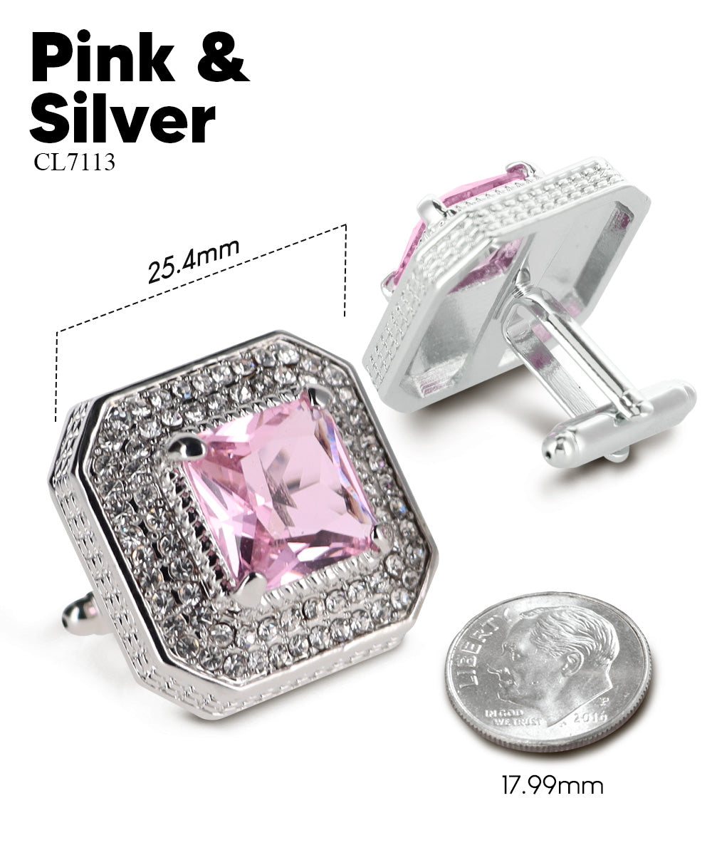 Large Square Crystal Diamond Cufflinks CL71XX