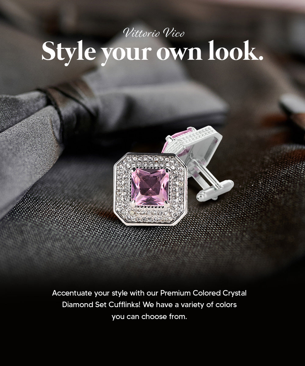 Large Square Crystal Diamond Cufflinks CL71XX