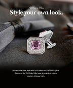 Large Square Crystal Diamond Cufflinks CL71XX