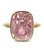 Sterling Silver Elongated Cushion Pink Sapphire CZ Cocktail Ring