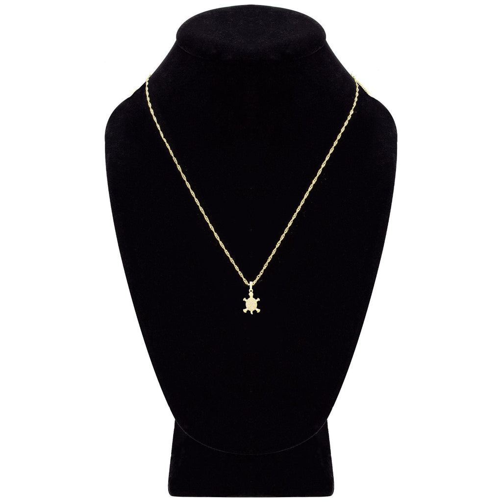 Turtle Cubic Zirconia Pendant With Necklace Set 14K Gold Filled