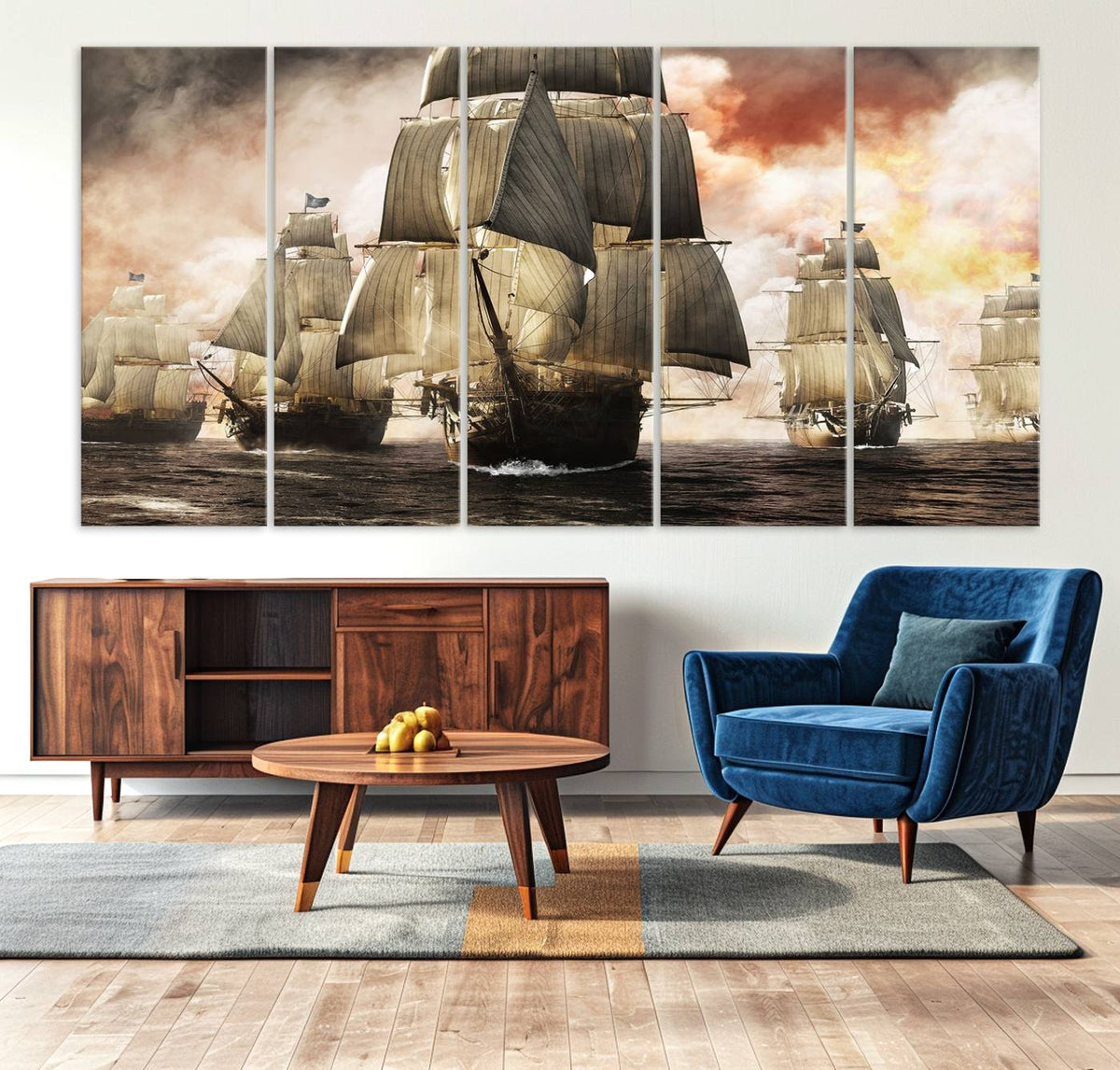 Pirate Fleet Canvas Wall Art Print Pirate Ships Canvas Print