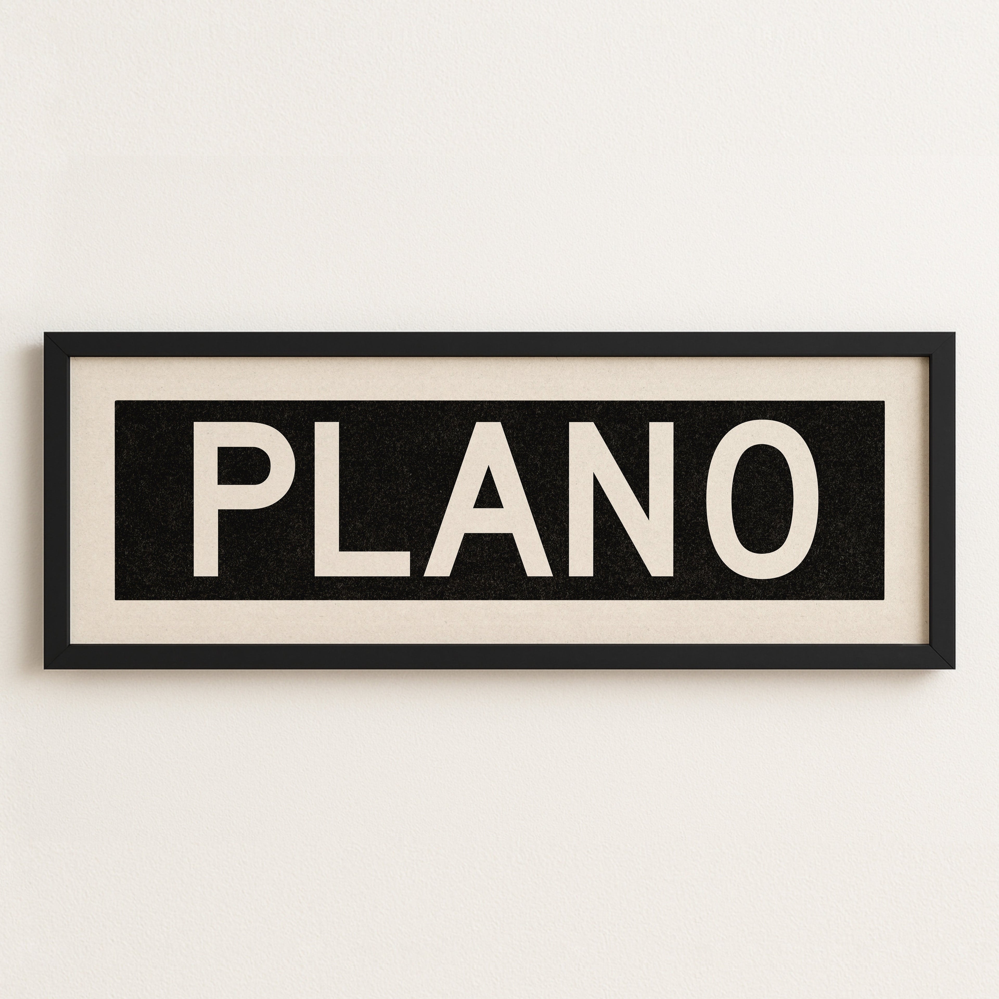 Framed Plano Bus Scroll Sign