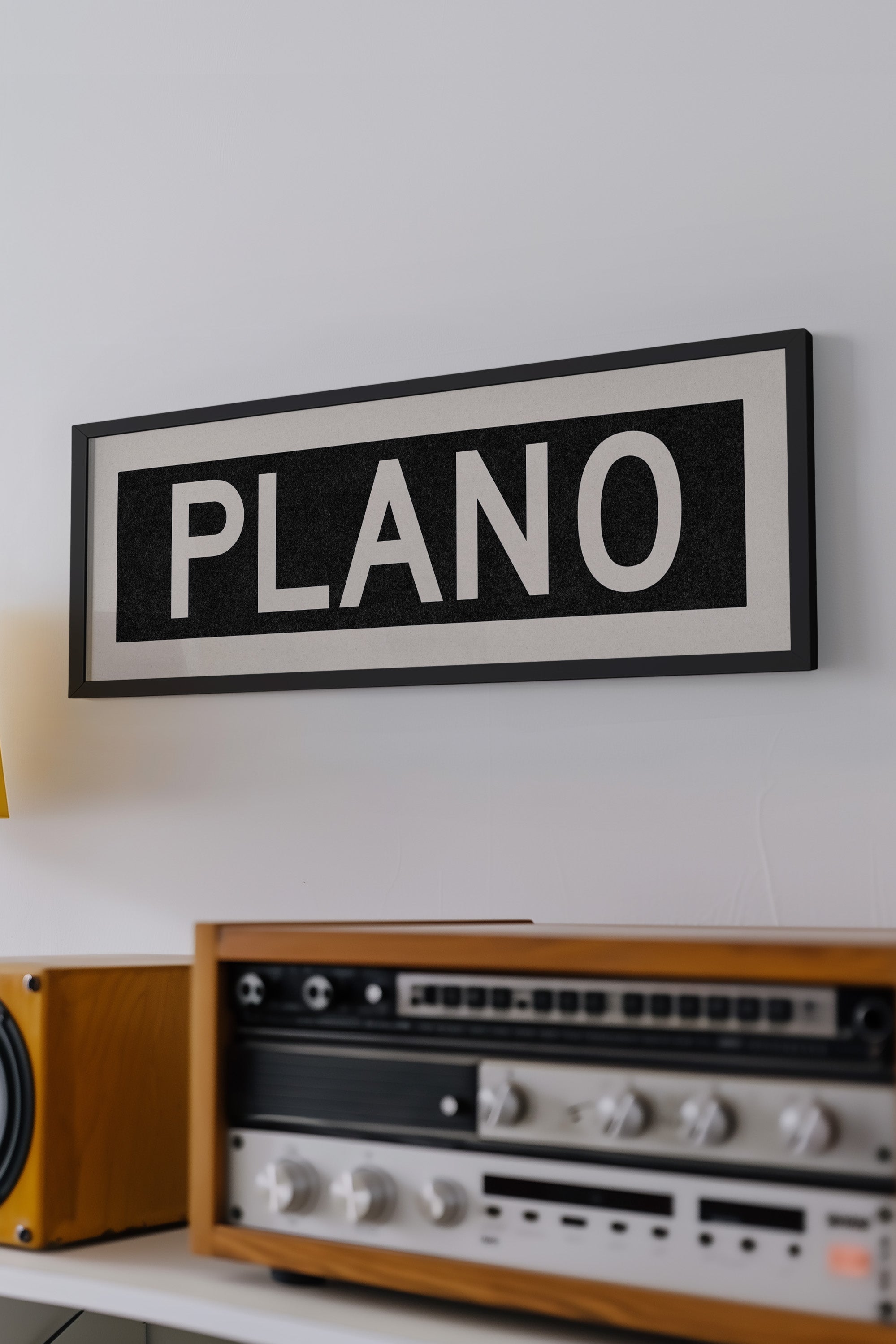 Framed Plano Bus Scroll Sign