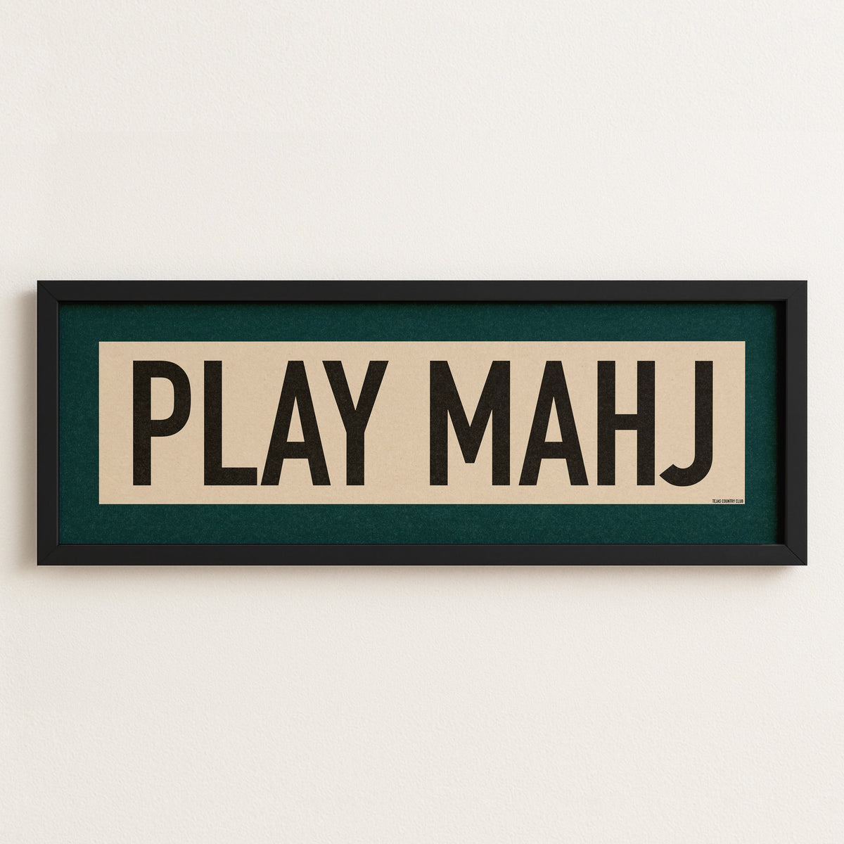 Framed Play Mahj Mahjong Art Scroll Sign