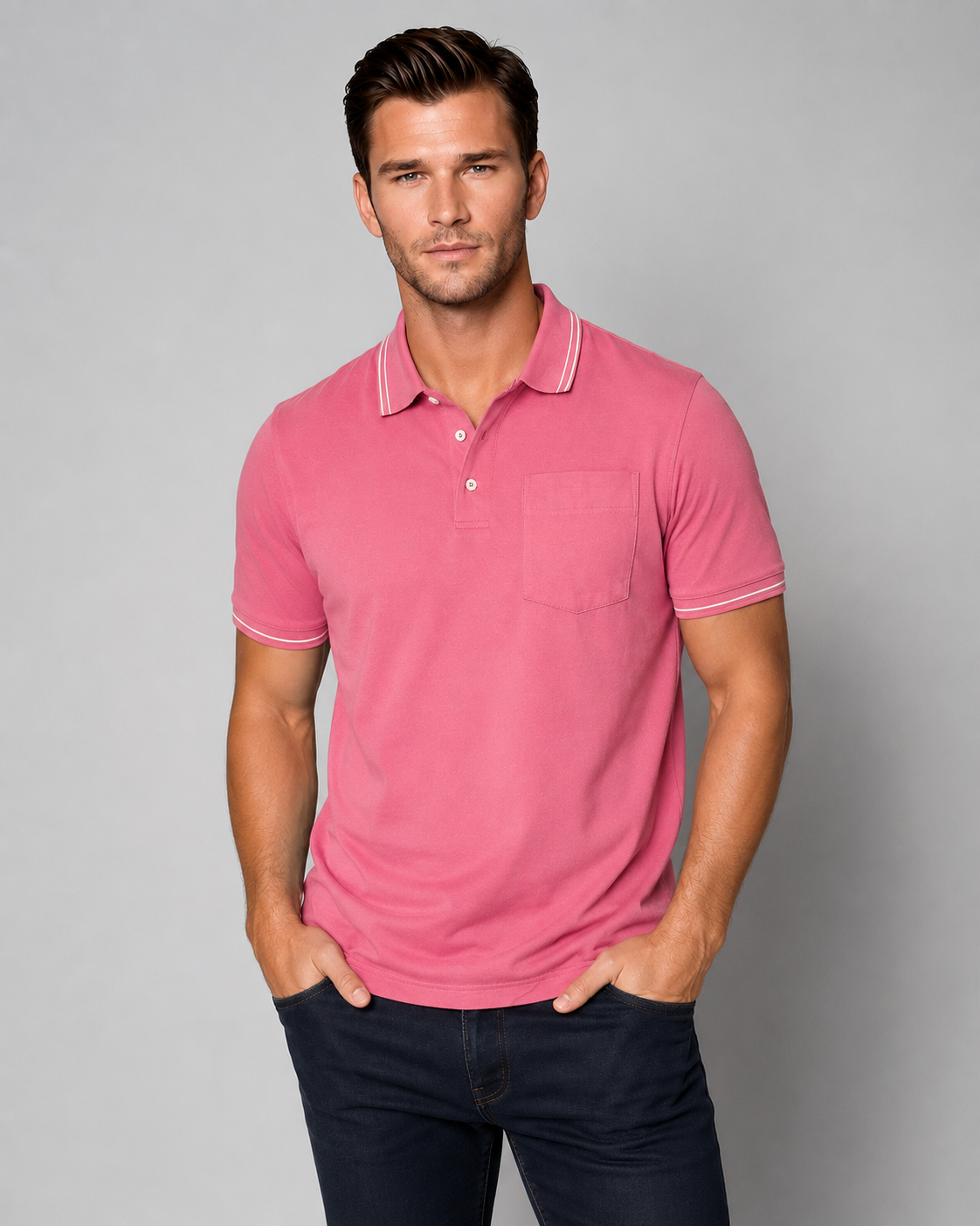 Pocket Polo Shirt - Pink