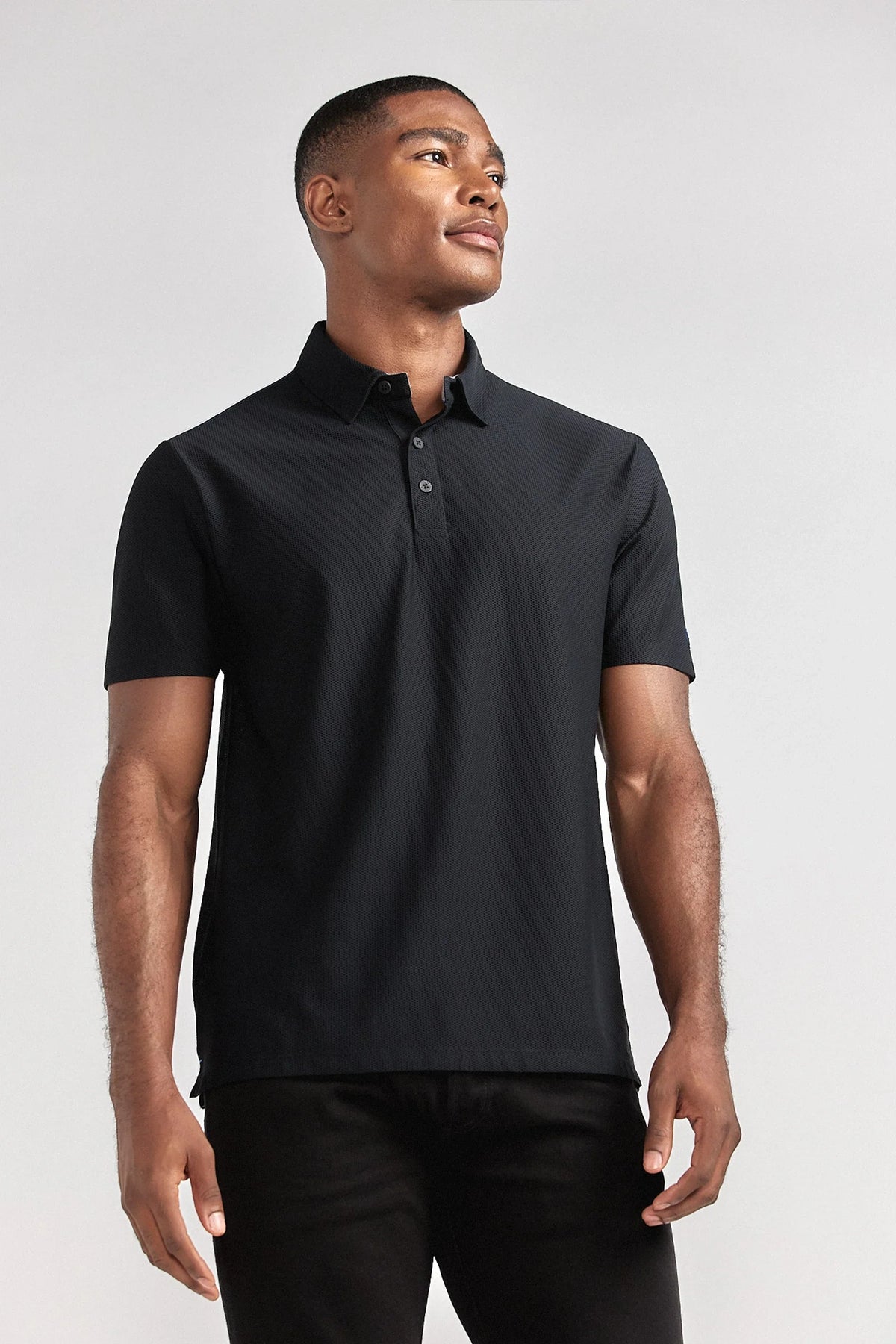 AIR 3 Button Polo Solid // Black
