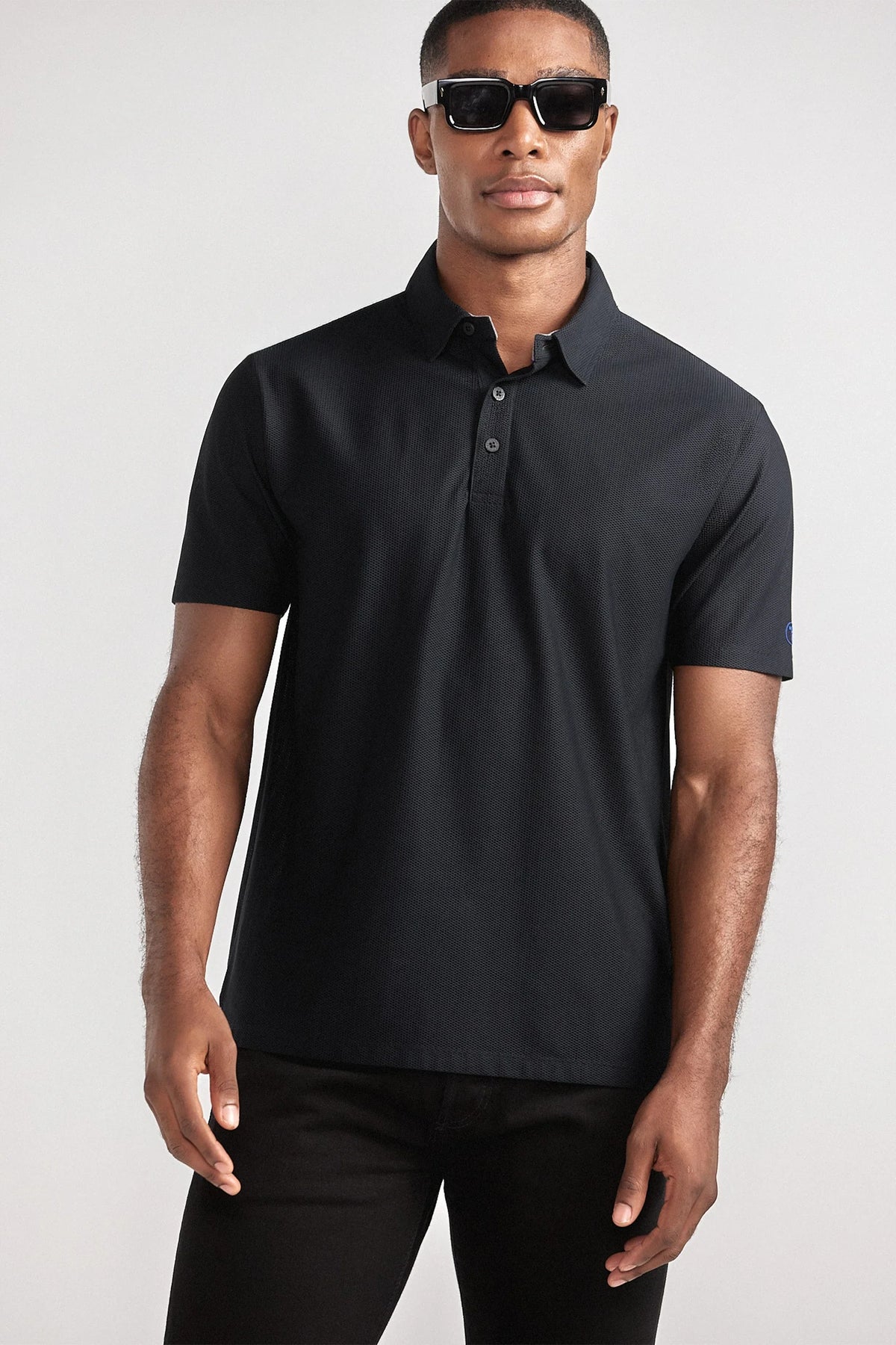 AIR 3 Button Polo Solid // Black