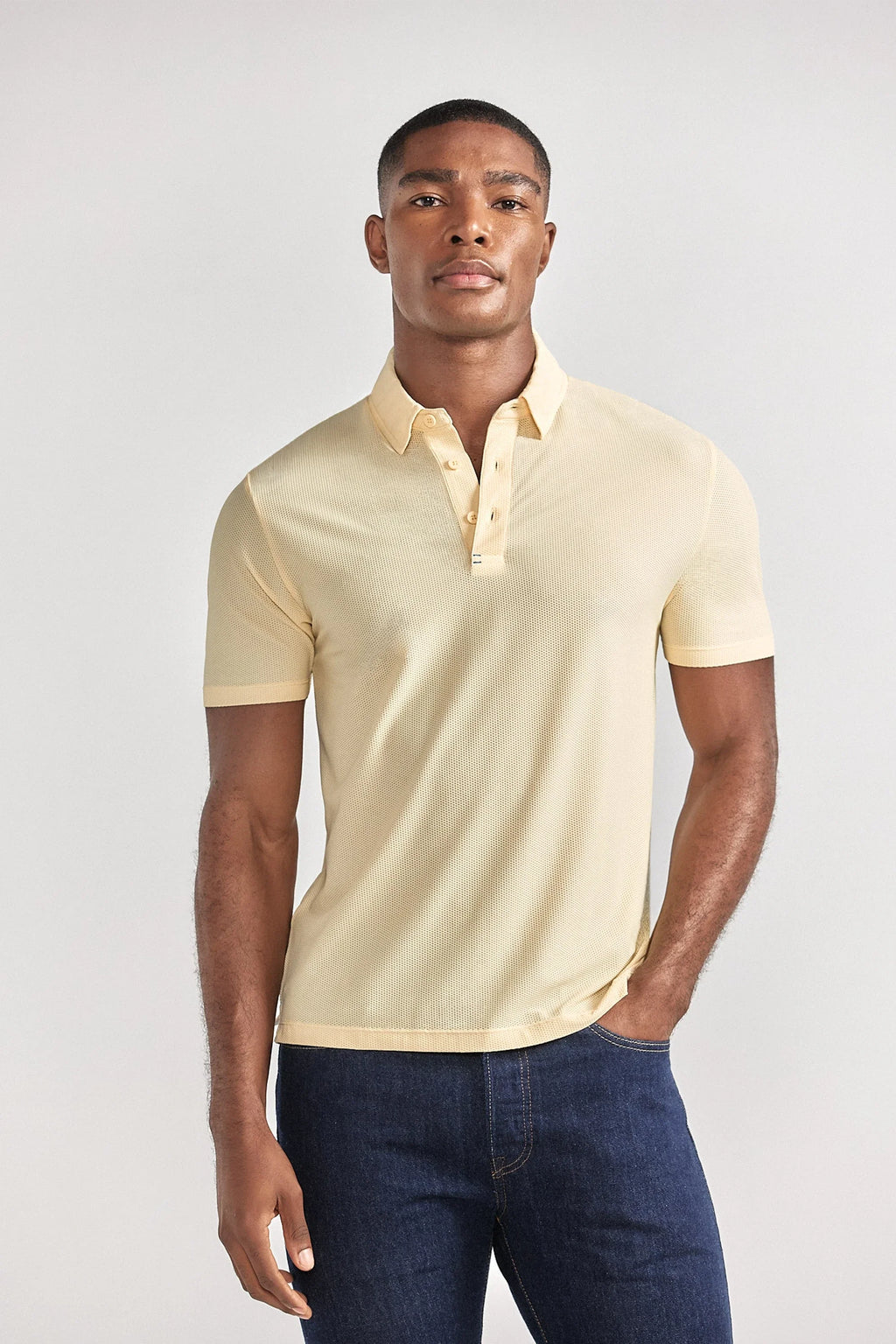 AIR 3 Button Polo Solid // Yellow