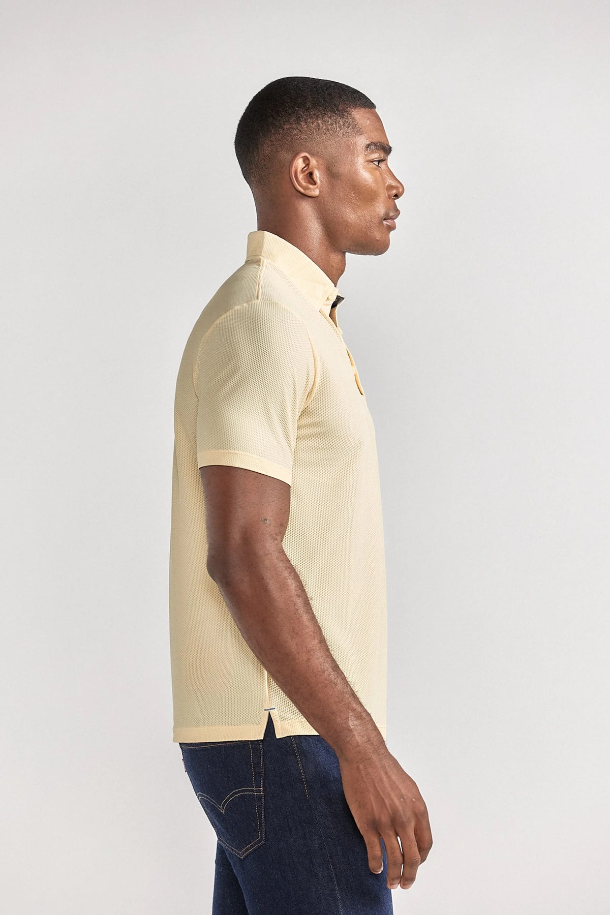 AIR 3 Button Polo Solid // Yellow