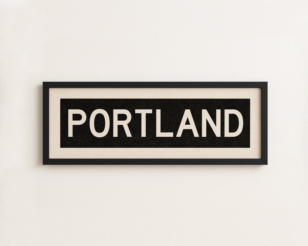Framed Portland Oregon Bus Scroll