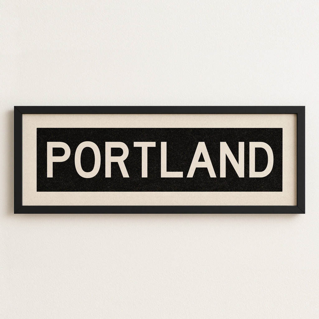 Framed Portland Oregon Bus Scroll