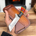 Bull Cutter Knife - 8" Rasp Tool Steel Blade with Resin Handle & Leather Sheath