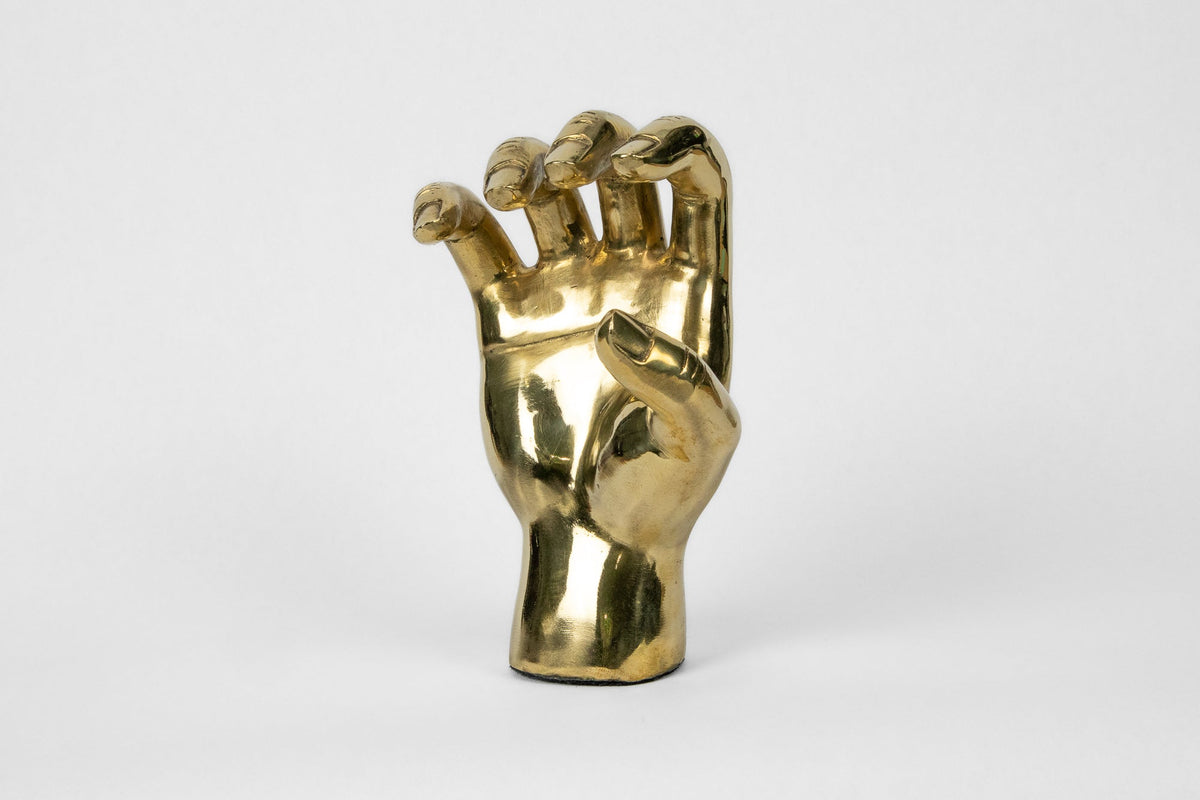 Bear Claw or Bobcat Claw Hand Sign Sculpture in Brass