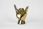 Shaka or Roadrunner or "Birds Up" Hand Sign Sculpture in Brass