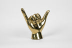 Shaka or Roadrunner or "Birds Up" Hand Sign Sculpture in Brass