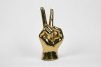 Peace Hand Sign Sculpture in Brass