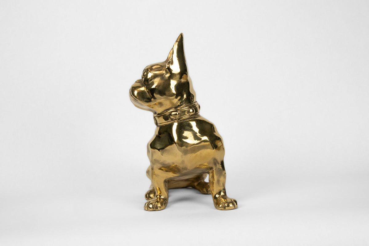 French Bulldog or "Frenchie" Dog Sculpture in Brass