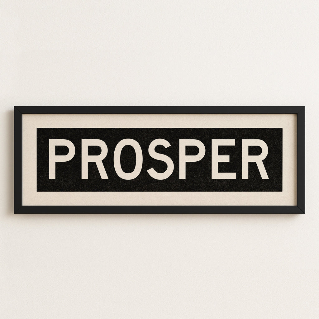 Framed Prosper Bus Scroll Sign
