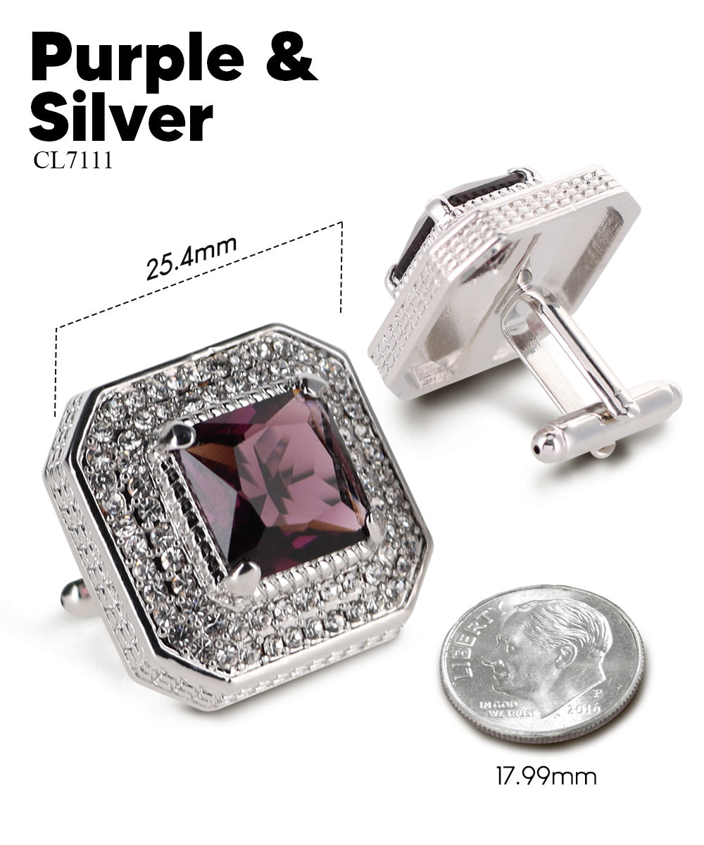 Large Square Crystal Diamond Cufflinks CL71XX