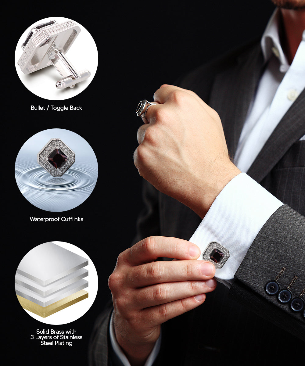 Large Square Crystal Diamond Cufflinks CL71XX