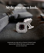 Large Square Crystal Diamond Cufflinks CL71XX