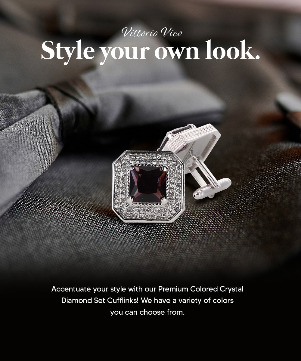 Large Square Crystal Diamond Cufflinks CL71XX