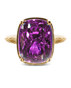 Sterling Silver Elongated Cushion Amethyst CZ Cocktail Ring