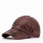 Boss Dark Brown  Python Leather Cap
