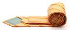 Mens Dads Classic Yellow Striped Pattern Business Casual Necktie & Hanky Set Q-1