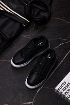 CALTO - Q510 - 2.6 Inches Taller Lightweight (Black/White Sole) - Chunky Sole Sneakers