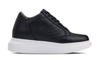 CALTO - Q510 - 2.6 Inches Taller Lightweight (Black/White Sole) - Chunky Sole Sneakers