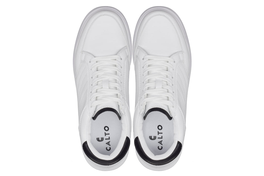 CALTO - Q511 - 2.6 Inches Taller Lightweight (White/White Sole) - Chunky Sole Sneakers