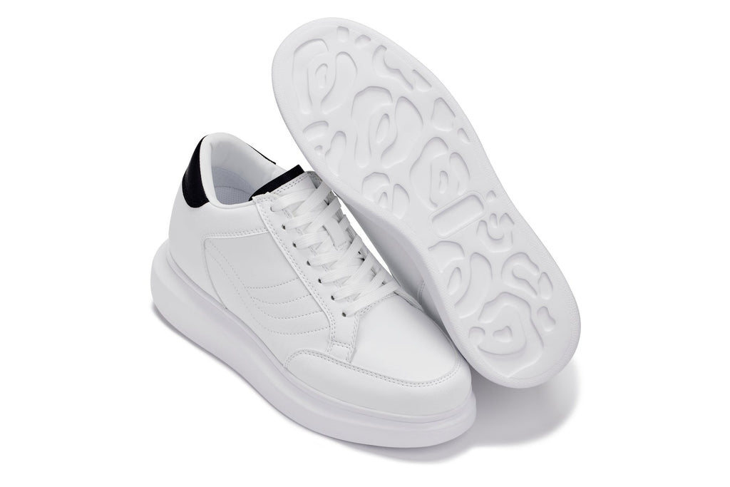 CALTO - Q511 - 2.6 Inches Taller Lightweight (White/White Sole) - Chunky Sole Sneakers