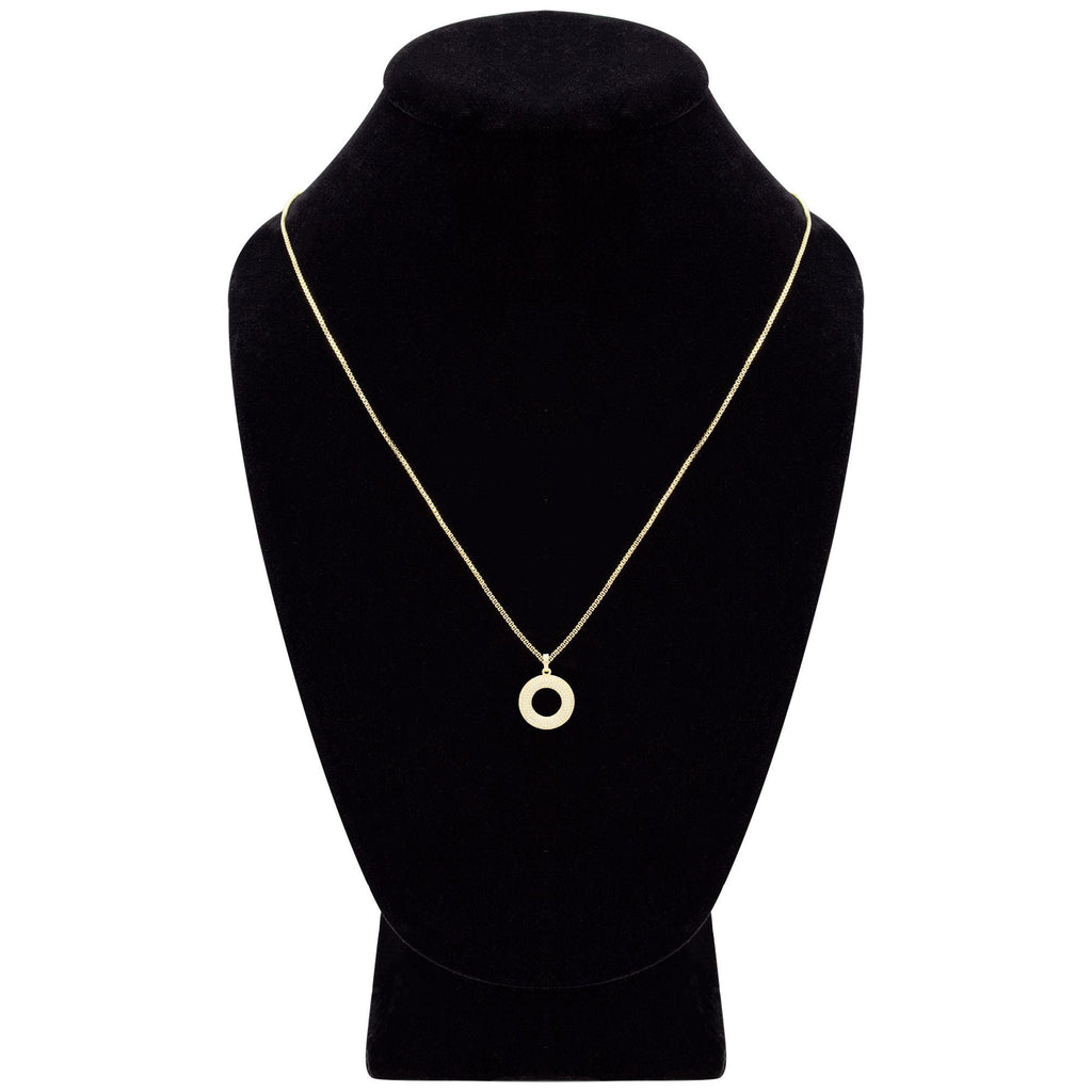 Round Cubic Zirconia Pendant 14K Gold Filled Necklace Set Women Jewelry