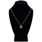 Round Cubic Zirconia Pendant 14K Gold Filled Necklace Set Women Jewelry