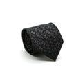 Ferrecci Mens Black/Grey/Lavender Geo Pattern Necktie with Handkerchief Set