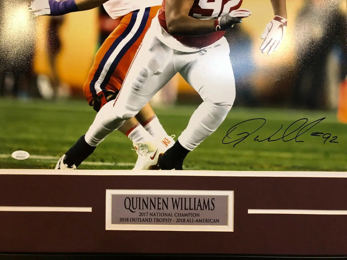 Quinnen Williams Framed Signed Alabama Crimson Tide 16X20 Photo Jsa Coa